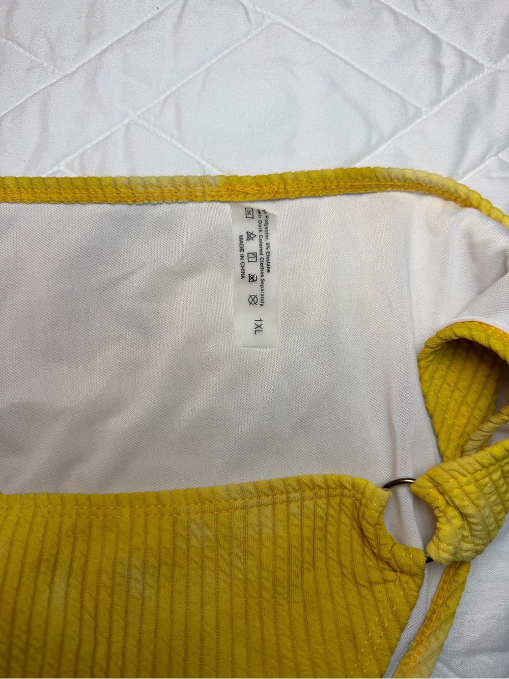 Yellow Ribbed Two-Piece Bikini Set - Picture 4 of 4